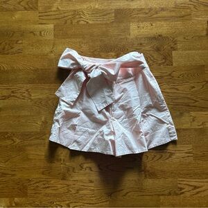 J. Crew Tie Waist Bow Pleated Shorts Pink Poplin Cotton Blush 0 Womens